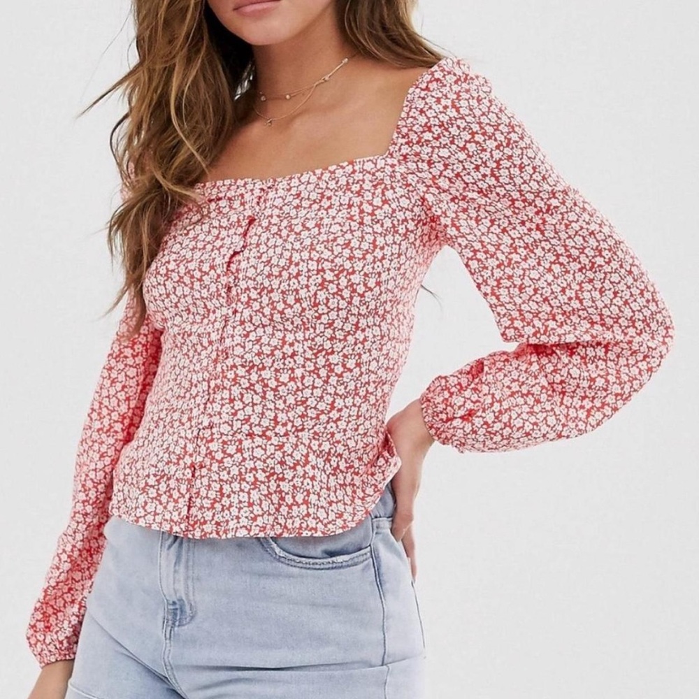 ASOS Floral Red Women's Top